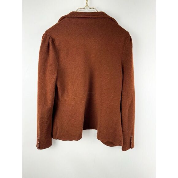 Talbots Sz Petite Large Merino Wool blazer jacket buttons knit blazer work Brown - Picture 6 of 6